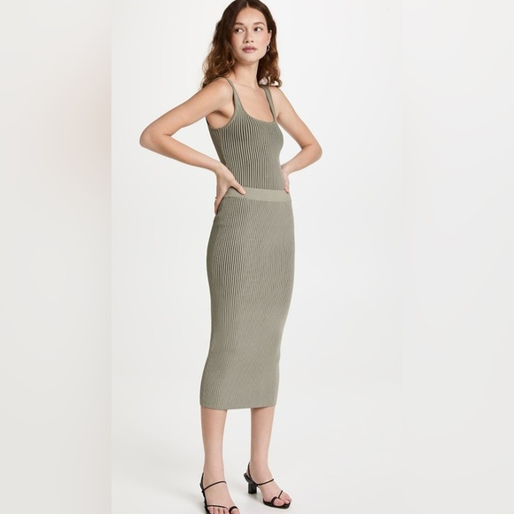 Anine Bing Julian skirt, green khaki and olive, size XS - Picture 7 of 8